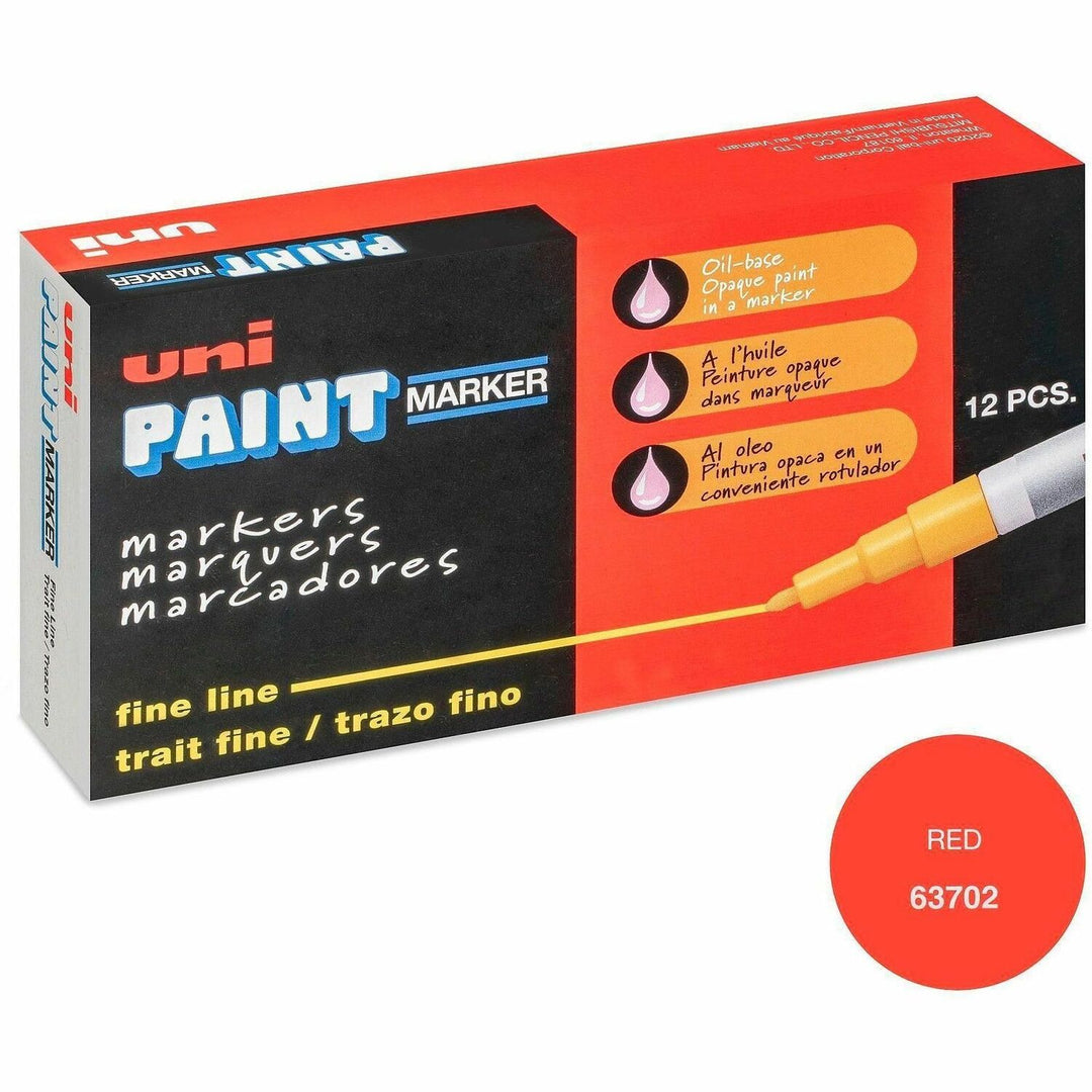 Image of uniball® Marker, Paint, Oil-Based, Fine Point, Red