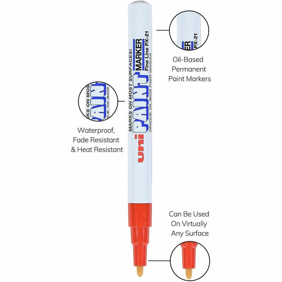 Image of uniball® Marker, Paint, Oil-Based, Fine Point, Red