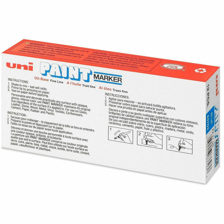 Image of uniball® Marker, Paint, Oil-Based, Fine Point, Blue