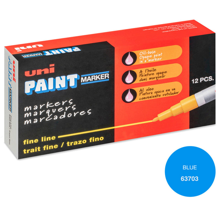 Image of uniball® Marker, Paint, Oil-Based, Fine Point, Blue