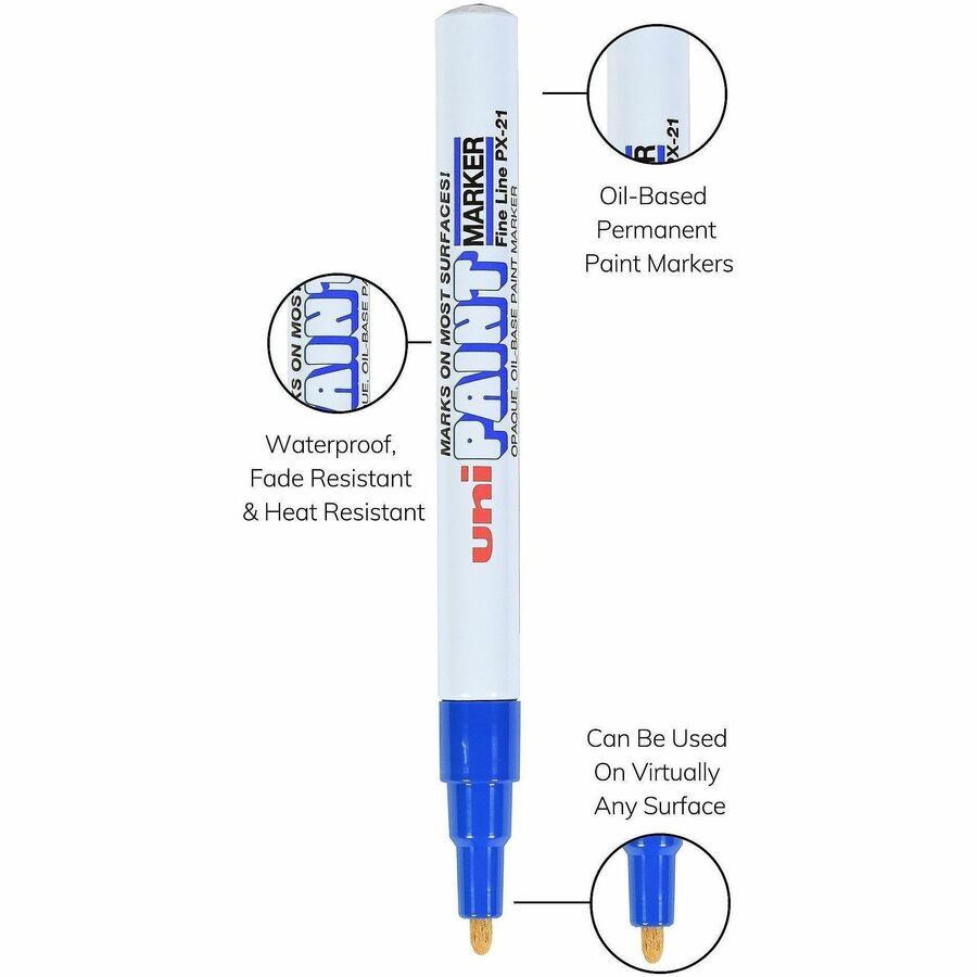 Image of uniball® Marker, Paint, Oil-Based, Fine Point, Blue