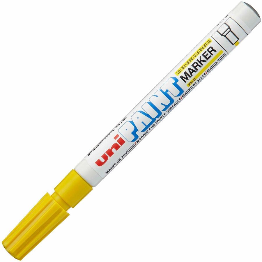 Image of uniball® Marker, Paint, Oil-Based, Fine Point, Yellow Ink