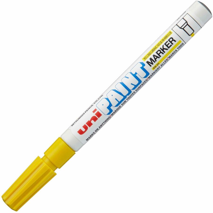 Image of uniball® Marker, Paint, Oil-Based, Fine Point, Yellow Ink