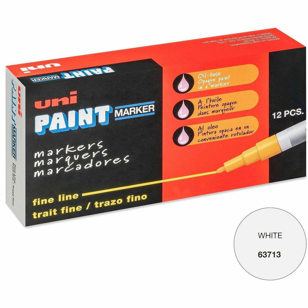 Image of uniball® Marker, Paint, Oil-Based, Fine Point, White
