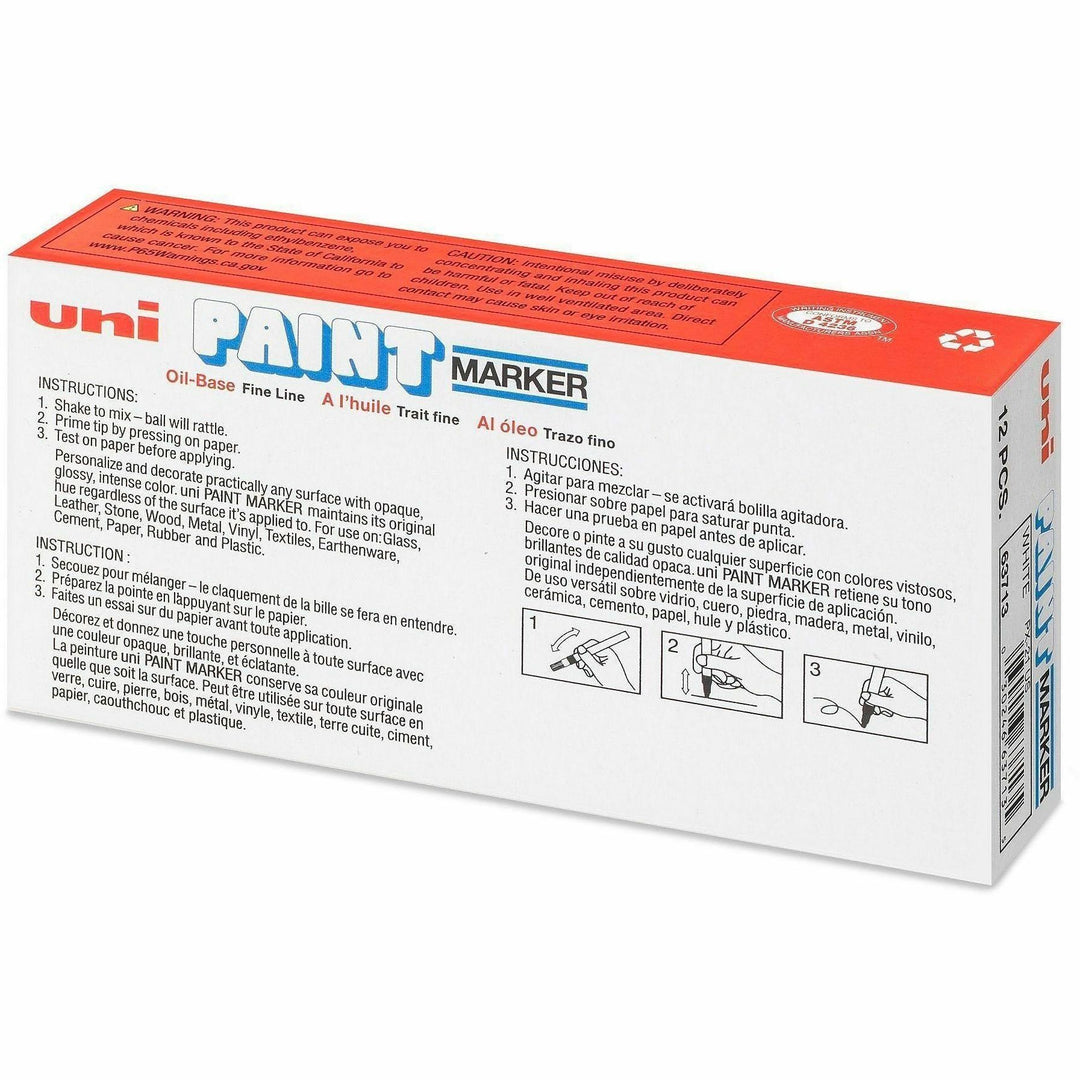 Image of uniball® Marker, Paint, Oil-Based, Fine Point, White