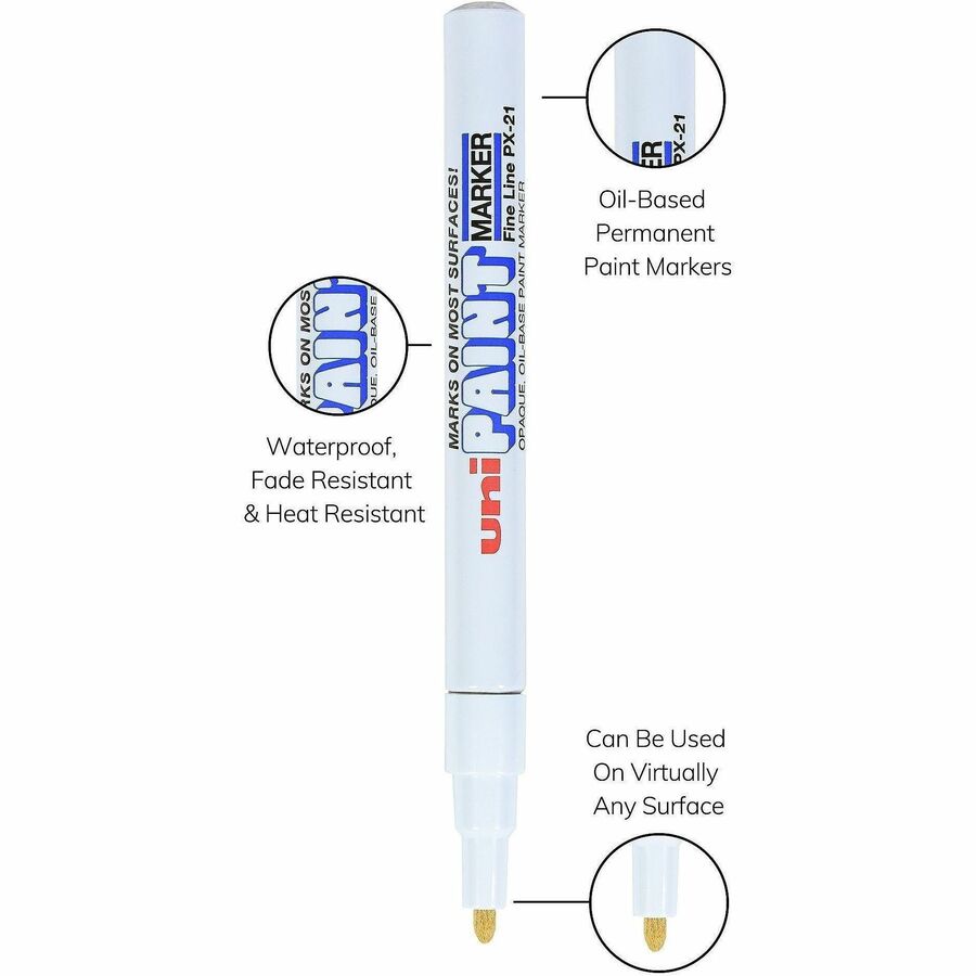Image of uniball® Marker, Paint, Oil-Based, Fine Point, White