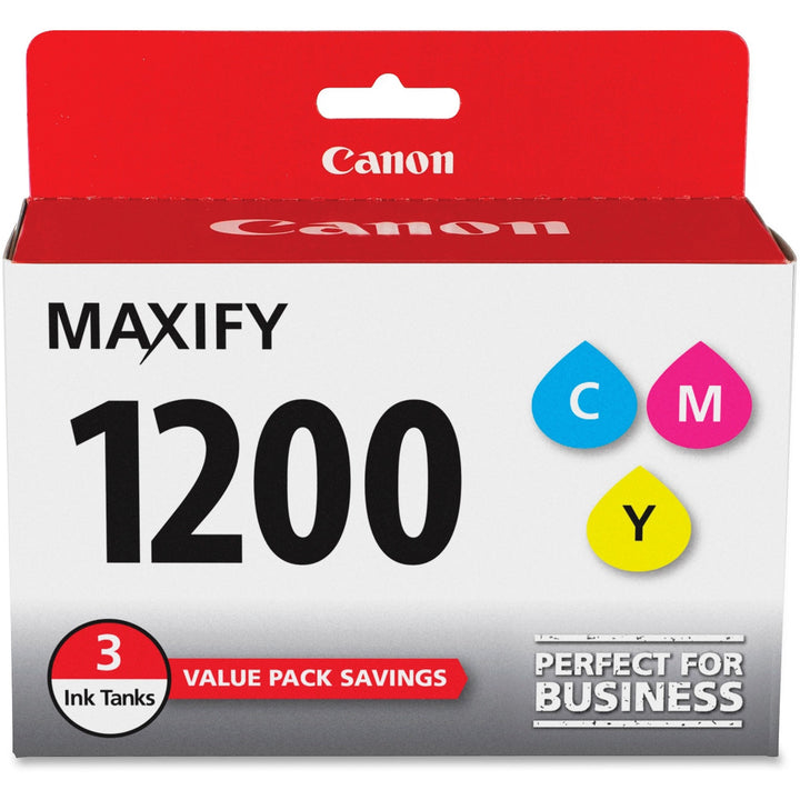 Image of Canon PGI-1200 CMY PGI-1200 MAXIFY Color Ink Tank, 700 Pages (Per Cartridge), 3 / Pack