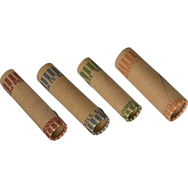 Image of PAP-R 20005 Tubular Coin Wrappers, Total $2.00 in 40 Coins of 5? Denomination, Heavy Duty, Burst Resistant, Kraft, Blue, 1000 / Box