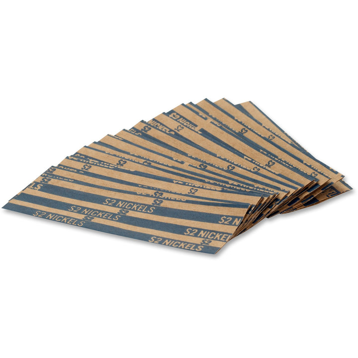 Image of PAP-R 30005 Flat Coin Wrappers, Total $2.00 in 40 Coins of 5? Denomination, Heavy Duty, Paper, Kraft, Blue, 1000 / Box