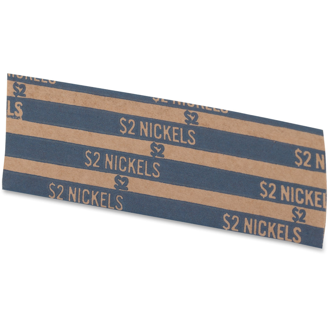 Image of PAP-R 30005 Flat Coin Wrappers, Total $2.00 in 40 Coins of 5? Denomination, Heavy Duty, Paper, Kraft, Blue, 1000 / Box