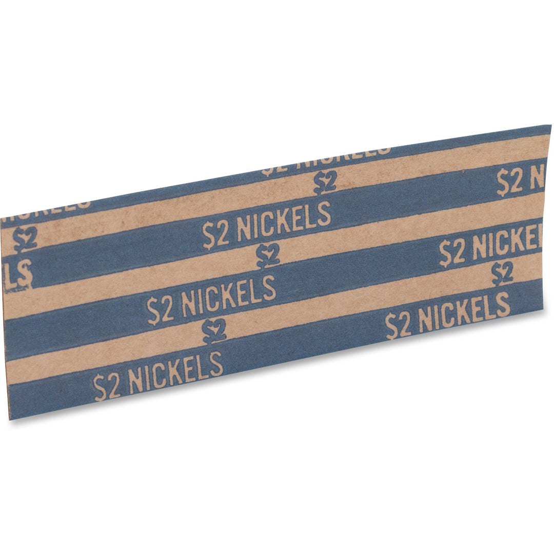 Image of PAP-R 30005 Flat Coin Wrappers, Total $2.00 in 40 Coins of 5? Denomination, Heavy Duty, Paper, Kraft, Blue, 1000 / Box
