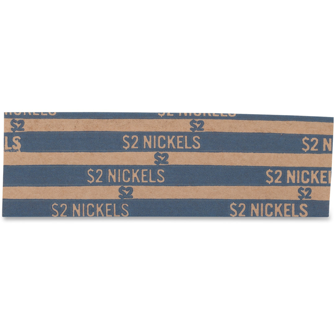 Image of PAP-R 30005 Flat Coin Wrappers, Total $2.00 in 40 Coins of 5? Denomination, Heavy Duty, Paper, Kraft, Blue, 1000 / Box