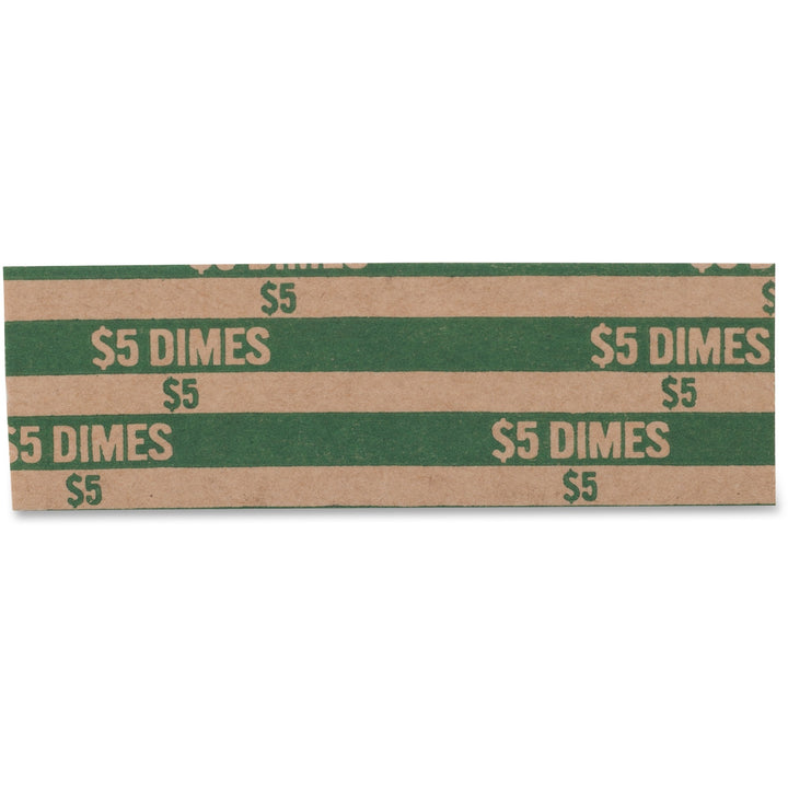 Image of PAP-R 30010 Flat Coin Wrappers, Total $5.0 in 50 Coins of 10? Denomination, Heavy Duty, Paper, Green, 1000 / Box
