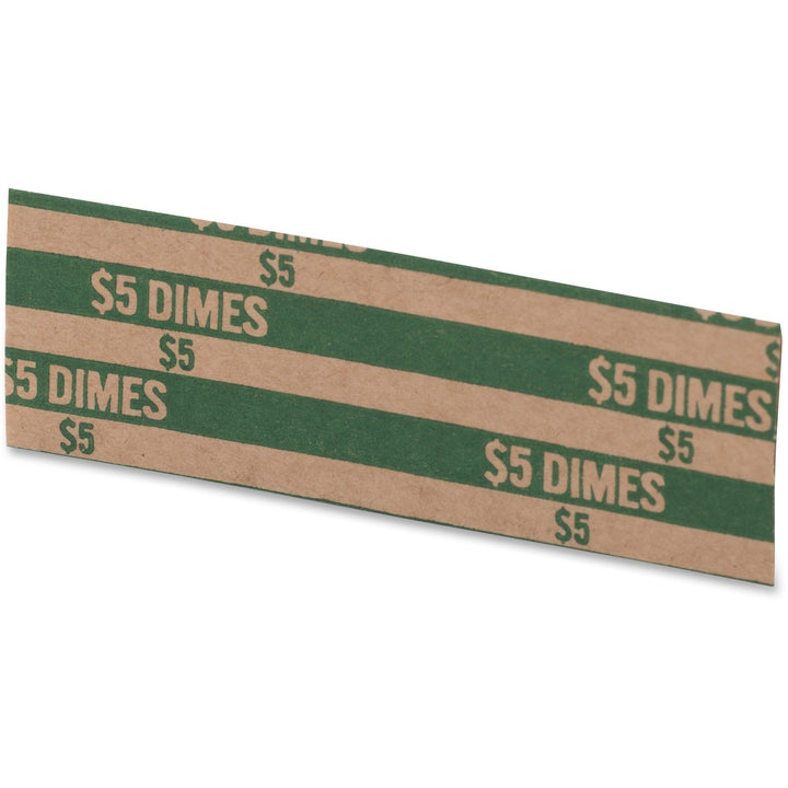 Image of PAP-R 30010 Flat Coin Wrappers, Total $5.0 in 50 Coins of 10? Denomination, Heavy Duty, Paper, Green, 1000 / Box