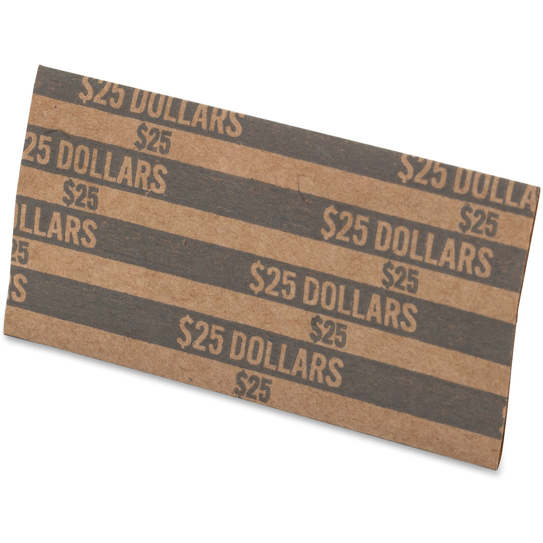 Image of PAP-R 30100 Flat Coin Wrappers, Total $25 in 25 Coins of $1 Denomination, Heavy Duty, Paper, Dark Gray, 1000 / Box