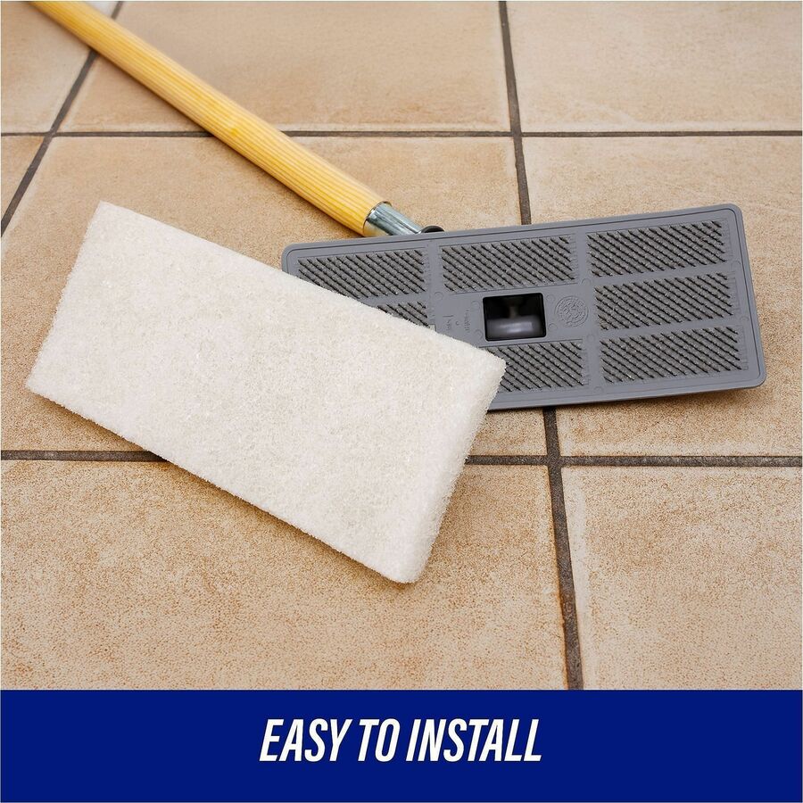 Image of Genuine Joe Cleaning Pad Holder, w/2 Pads, 4-1/2"X10", Gray