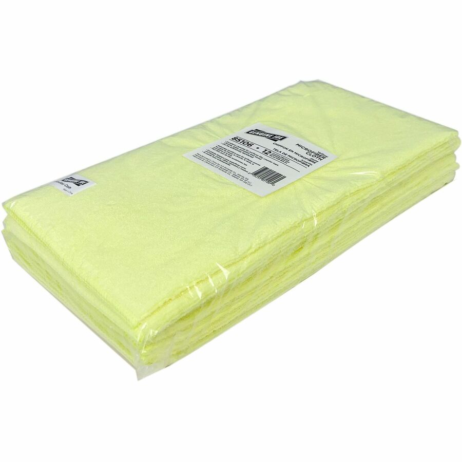 Image of Genuine Joe Microfiber Cloth, General Cleaning, 16"x16", 12/BG, YW