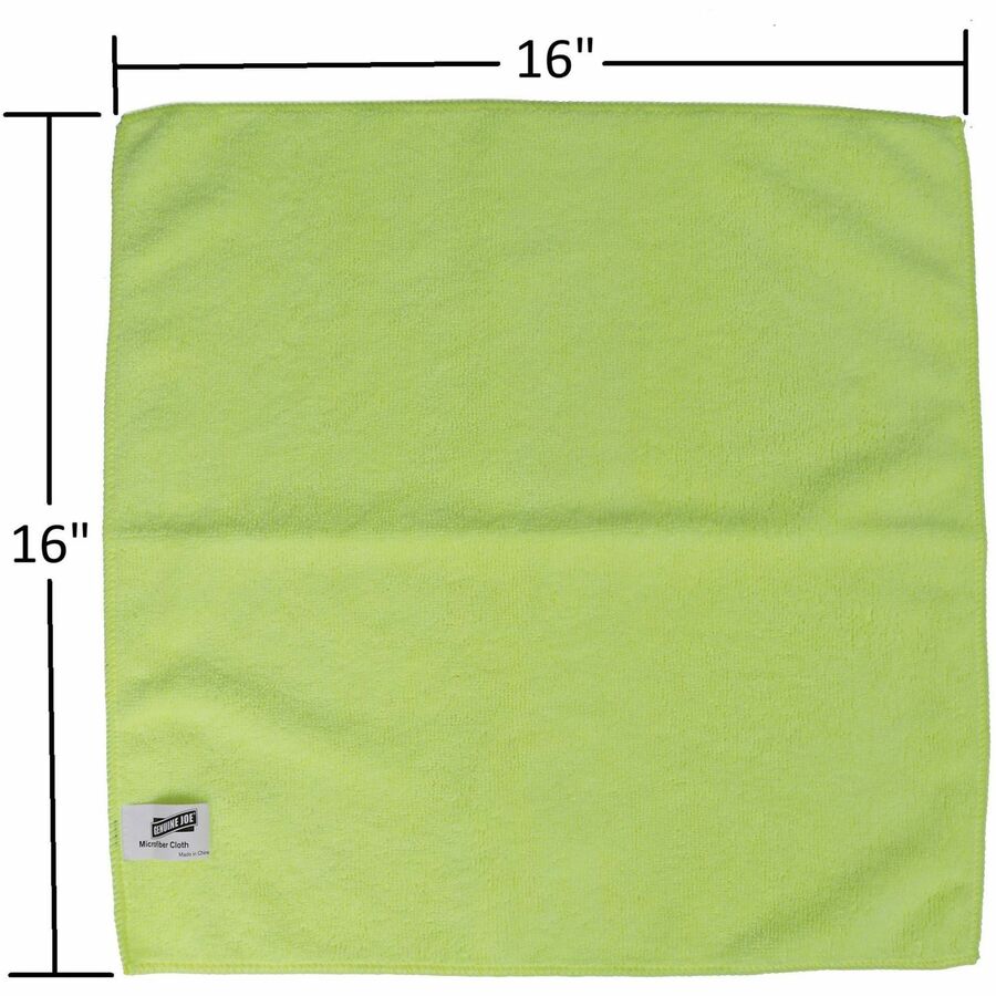 Image of Genuine Joe Microfiber Cloth, General Cleaning, 16"x16", 12/BG, YW