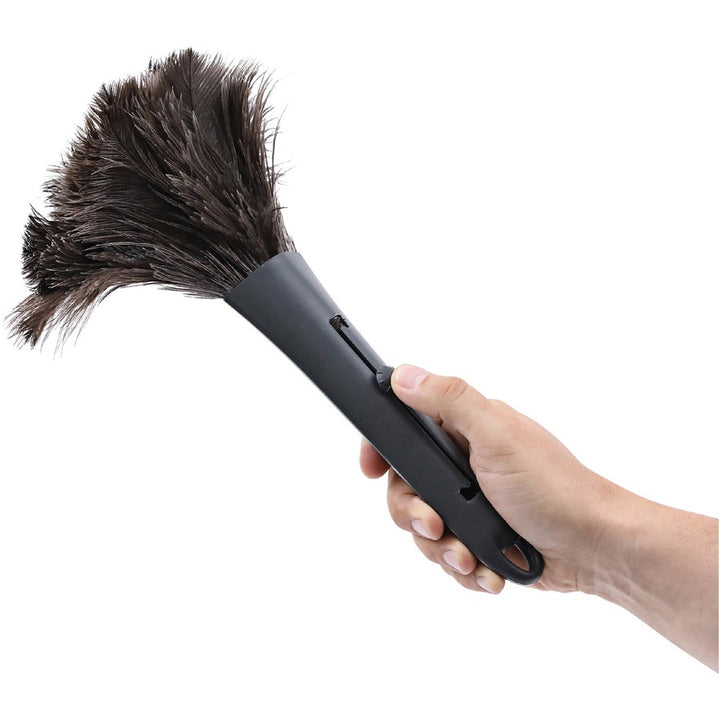 Image of Genuine Joe 90218 Retractable Feather Duster, Plastic Handle, Brown, 1 Each
