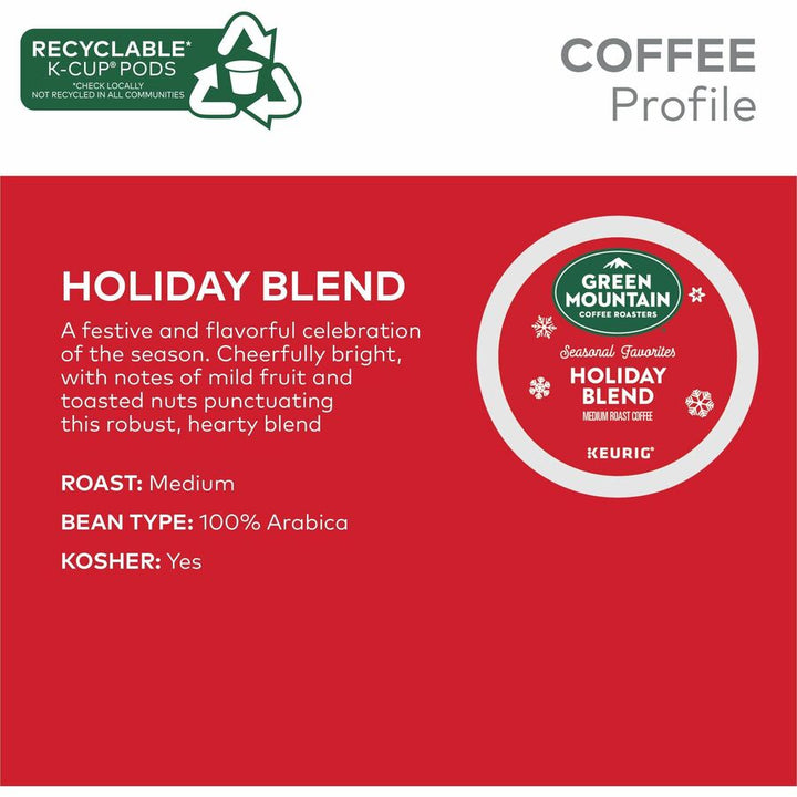 Image of Green Mountain Coffee® Holiday Blend K-Cups, Medium Roast, 24/box