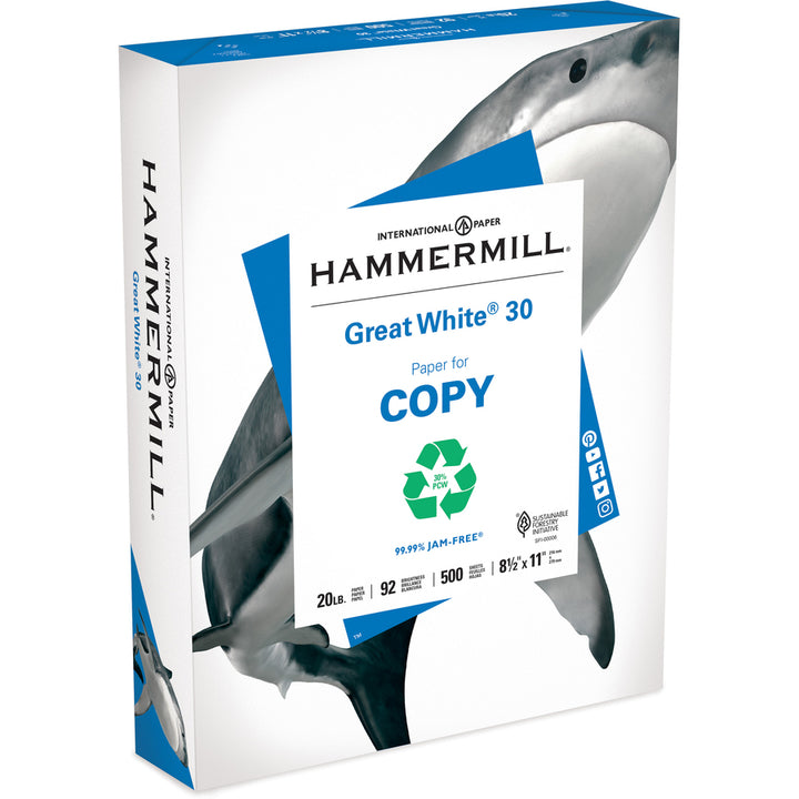 Image of Hammermill® Copy Paper,Recycled,20 lb,75GSM,8-1/2"X11",500/RM,400/PL,WE