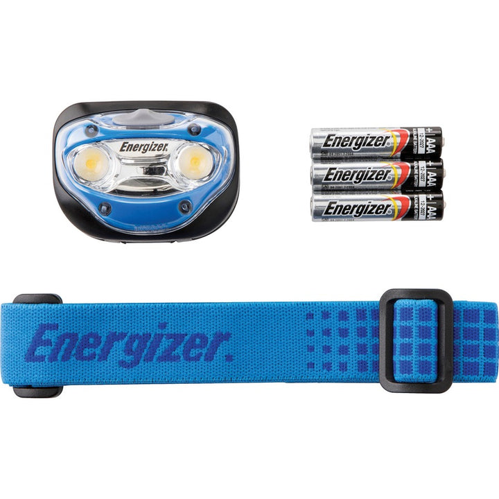 Image of Energizer HDA32E Vision LED Headlamp, LED, 100 lm Lumen, 3 x AAA, Battery, Impact Resistant, Water Resistant, Blue, 1 Pack