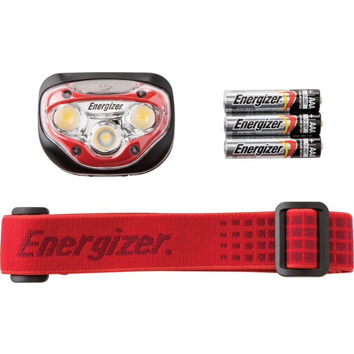 Image of Energizer HDB32E Vision HD LED Headlamp, 300 Lumens, LED, 300 lm Lumen, 3 x AAA, Red, 1 Pack