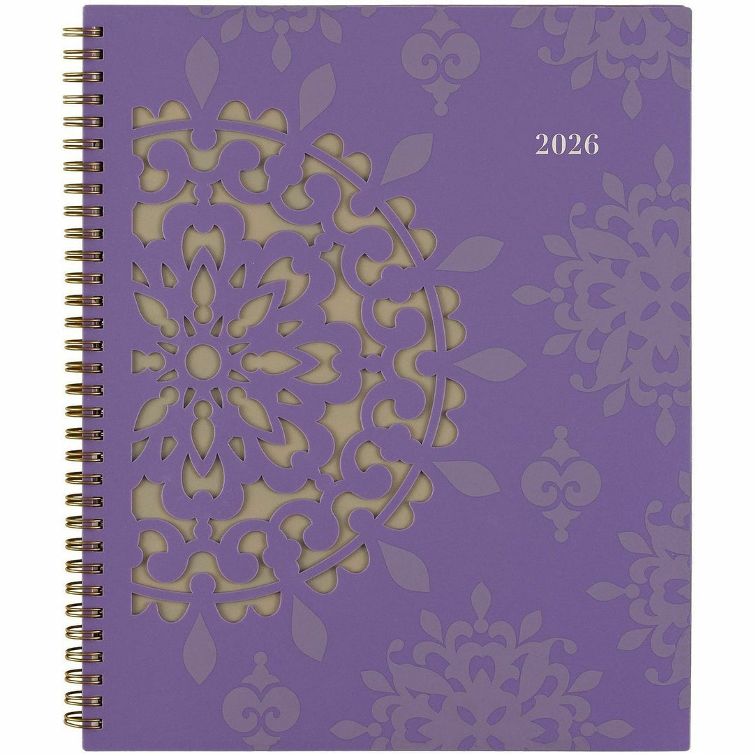 Image of Cambridge® Vienna Weekly/Monthly Appointment Book, Geometric Artwork, 11 x 8.5, Purple/Tan Cover, 12-Month (Jan to Dec): 2025