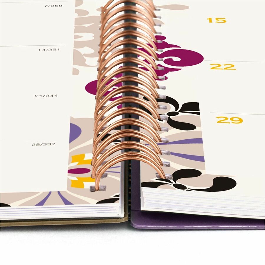 Image of Cambridge® Vienna Weekly/Monthly Appointment Book, Geometric Artwork, 11 x 8.5, Purple/Tan Cover, 12-Month (Jan to Dec): 2025