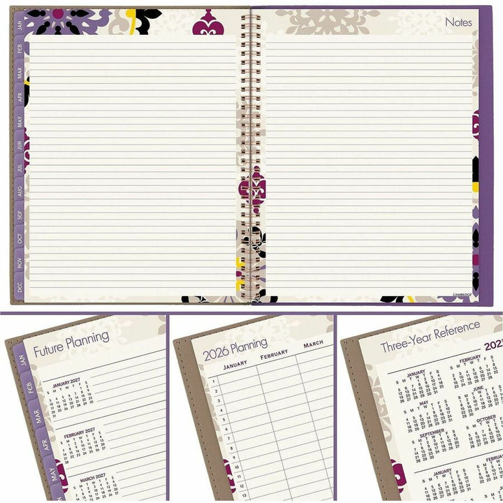 Image of Cambridge® Vienna Weekly/Monthly Appointment Book, Geometric Artwork, 11 x 8.5, Purple/Tan Cover, 12-Month (Jan to Dec): 2025