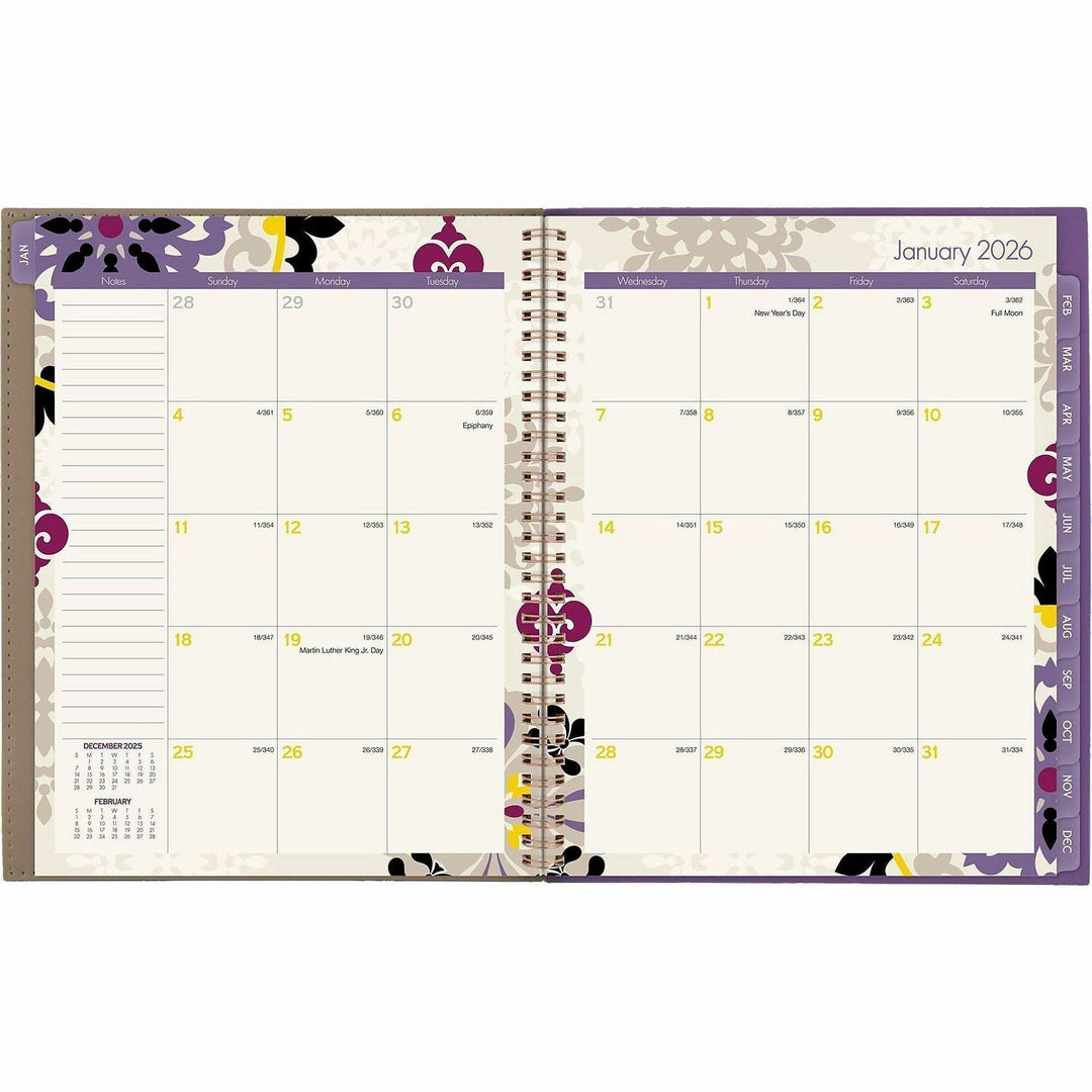 Image of Cambridge® Vienna Weekly/Monthly Appointment Book, Geometric Artwork, 11 x 8.5, Purple/Tan Cover, 12-Month (Jan to Dec): 2025