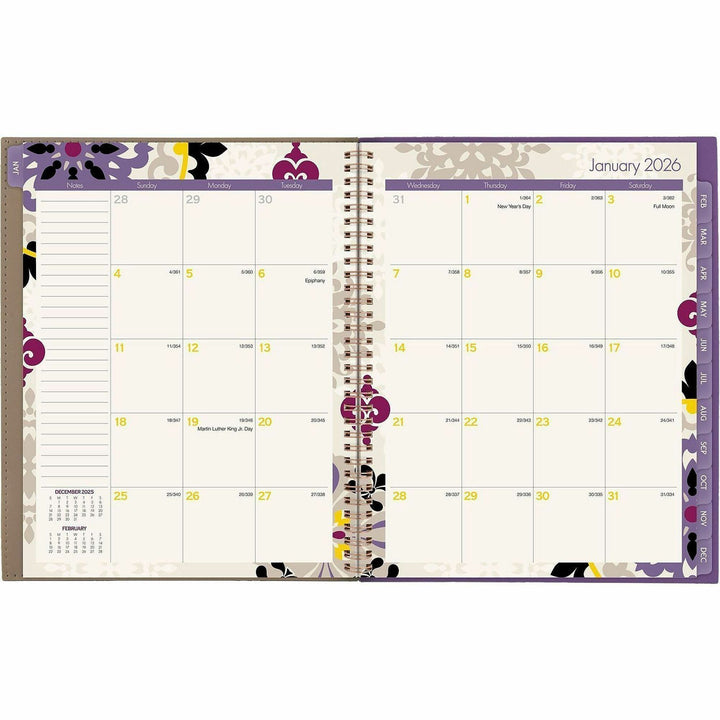 Image of Cambridge® Vienna Weekly/Monthly Appointment Book, Geometric Artwork, 11 x 8.5, Purple/Tan Cover, 12-Month (Jan to Dec): 2025