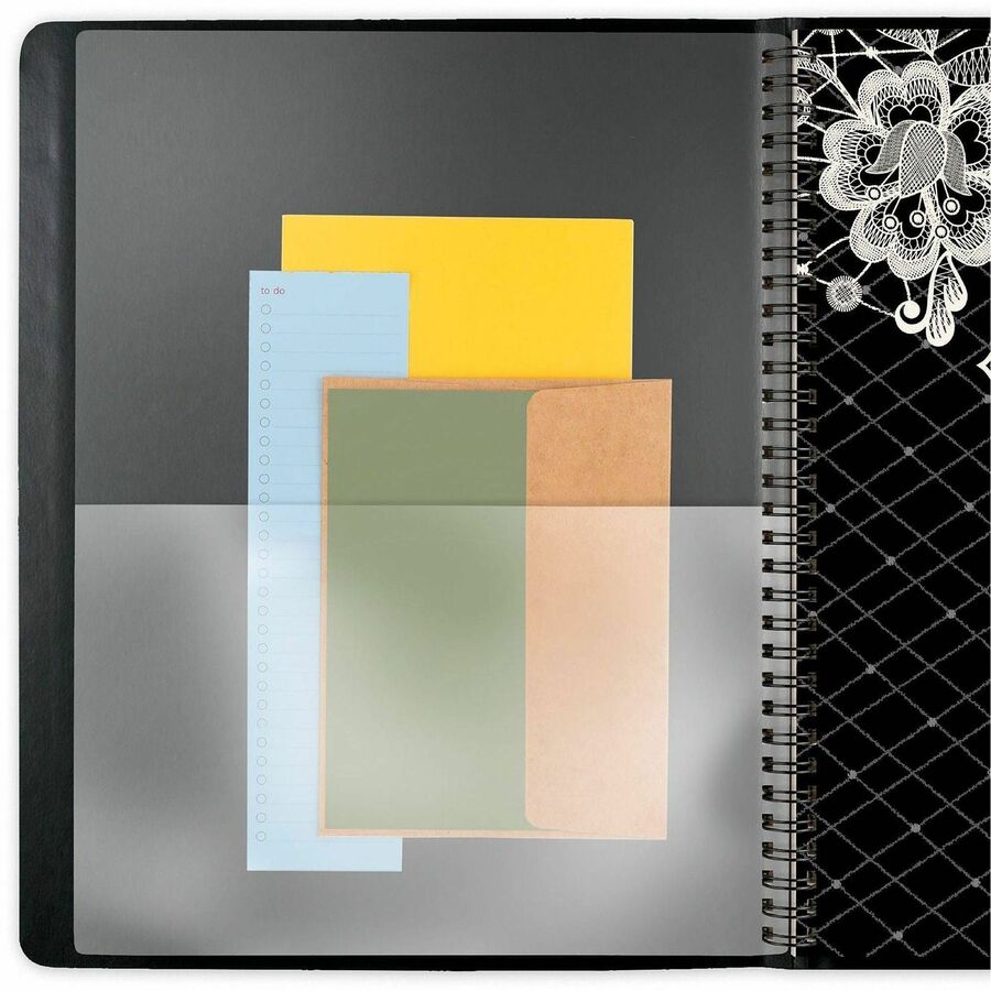 Image of AT-A-GLANCE® Lacey Weekly Block Format Professional Appointment Book, Lacey Artwork, 11 x 8.5, Black/White, 13-Month: Jan 2025 to Jan 2026