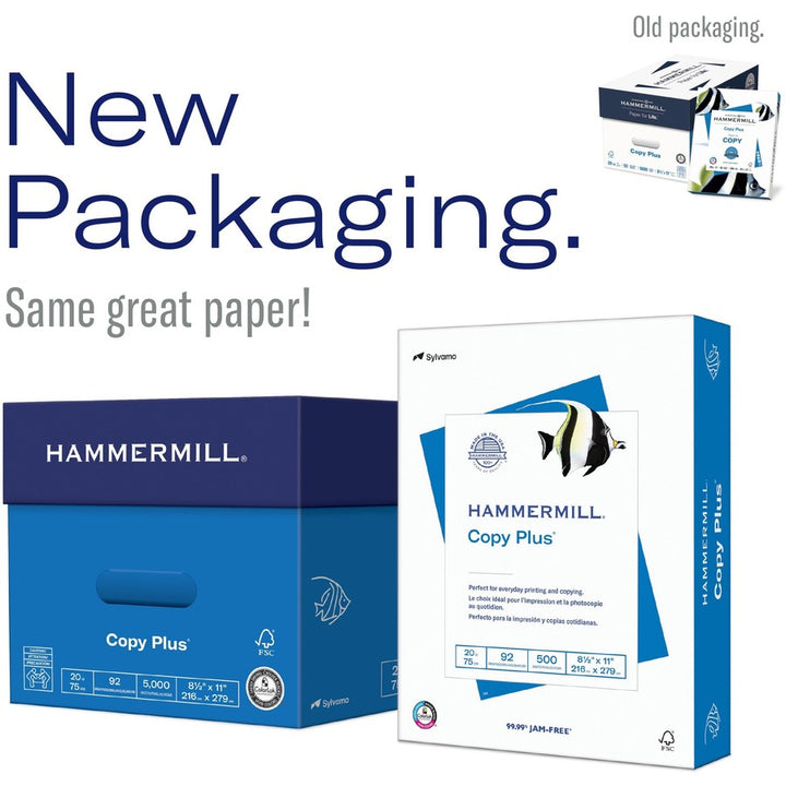 Image of Hammermill® Copy Paper,20lb,75GSM,8-1/2"X11",10RM/CT,40CT/PL,WE