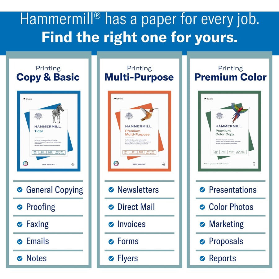 Image of Hammermill® MP Paper,20Lb,8-1/2"x11",92 GE/102 ISO,500/RM,10/CT,40/PL