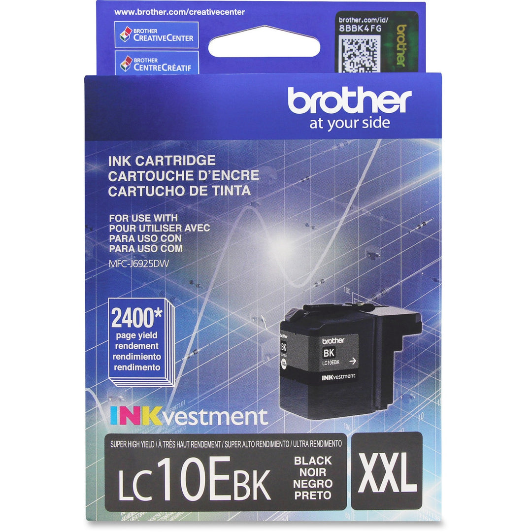 Image of Brother LC-10EBK LC10 XXL Super High-yield Ink Cartridge, 2400 Pages, 1 Each