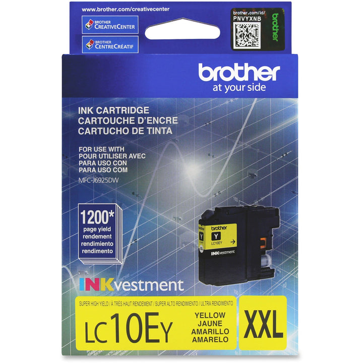 Image of Brother LC-10EY LC10 XXL Super High-yield Ink Cartridge, 1200 Pages, 1 Each