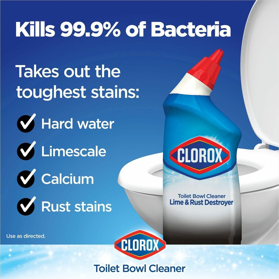 Image of Clorox® Toilet Bowl Cleaner/Stain Remover,Angled,24oz.,CL