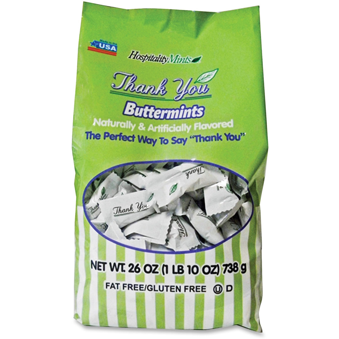 Image of Hospitality Mints 19061 Thank You Buttermints, Individually Wrapped, 1 lb, 1 Bag