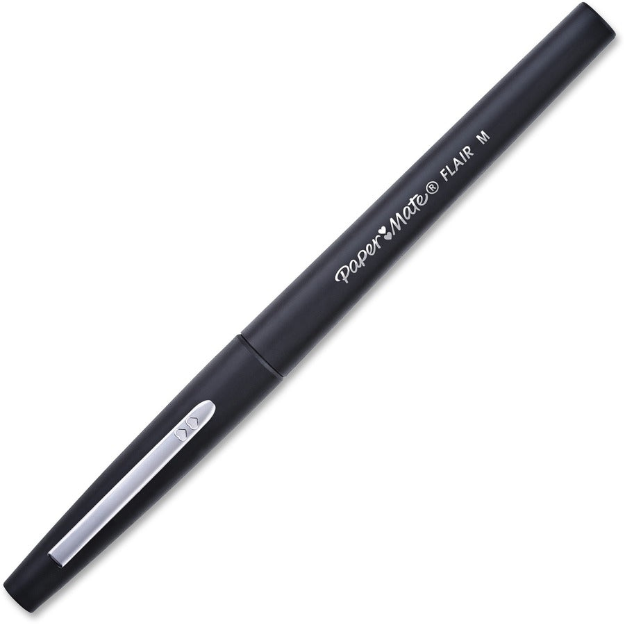 Image of Paper Mate 1921070 Flair Medium Point Porous Markers, 0.7 mm Pen Point, Black Ink, Water Based, Black Barrel, Felt Tip, 36 / Pack