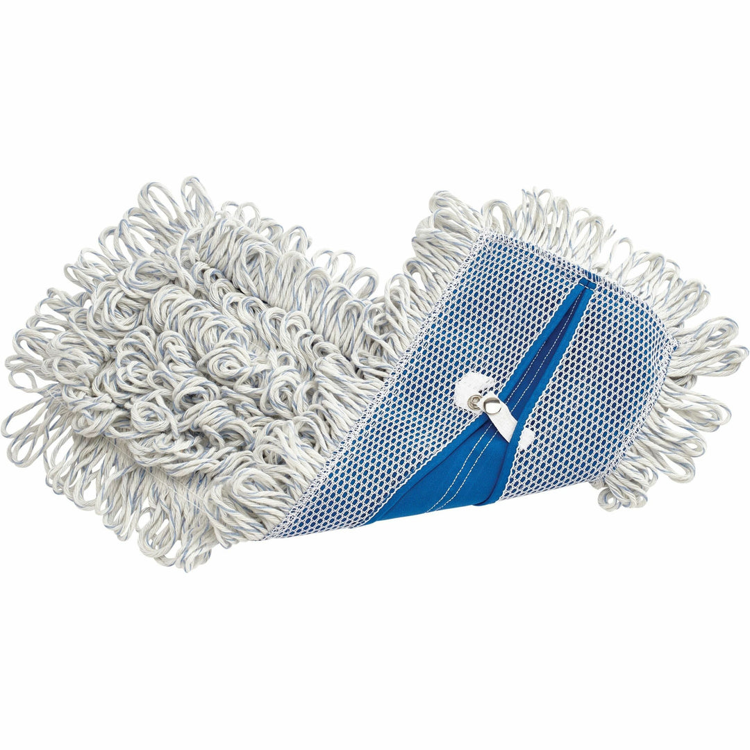 Image of Rubbermaid Commercial E05200WH Looped Fringe Finish Mop, 5" W x 18" Length, Absorbent, Looped Ends, Rayon, Synthetic, White, 1 Each