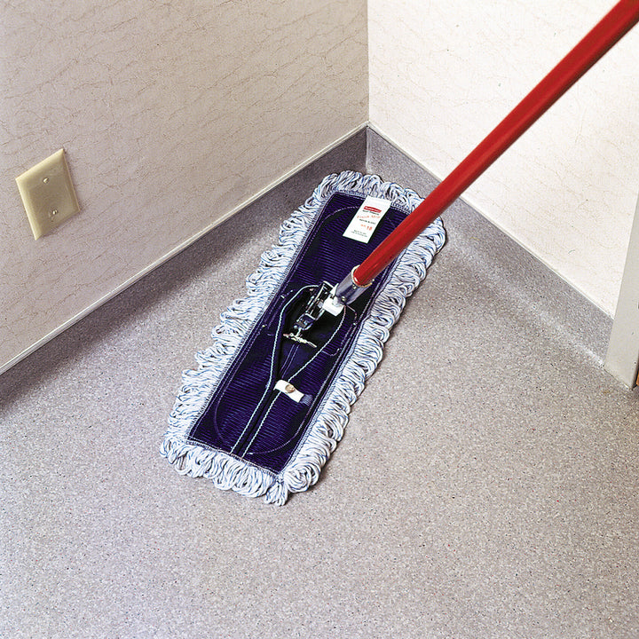 Image of Rubbermaid Commercial E05200WH Looped Fringe Finish Mop, 5" W x 18" Length, Absorbent, Looped Ends, Rayon, Synthetic, White, 1 Each