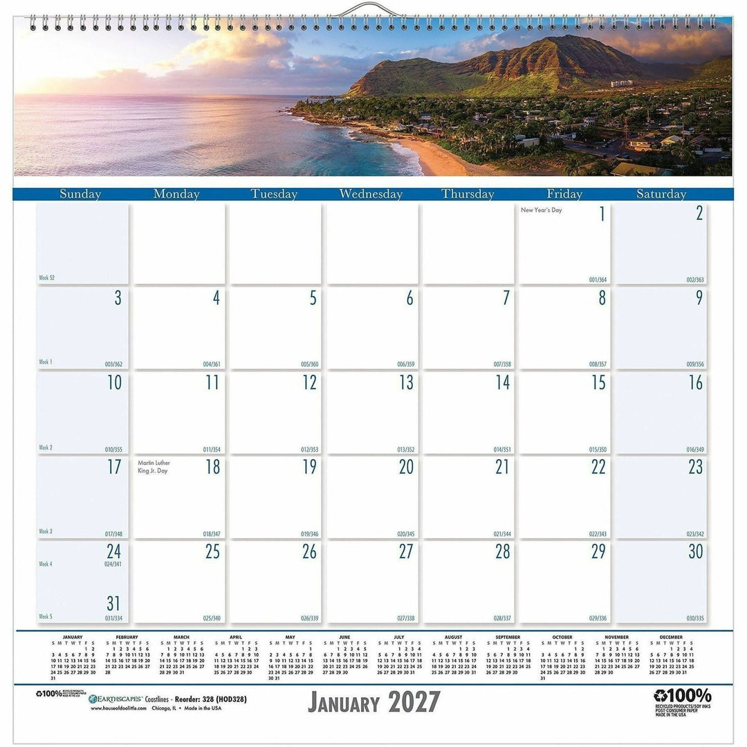 Image of House of Doolittle Earthscapes 328 Coastlines Monthly Wall Calendar