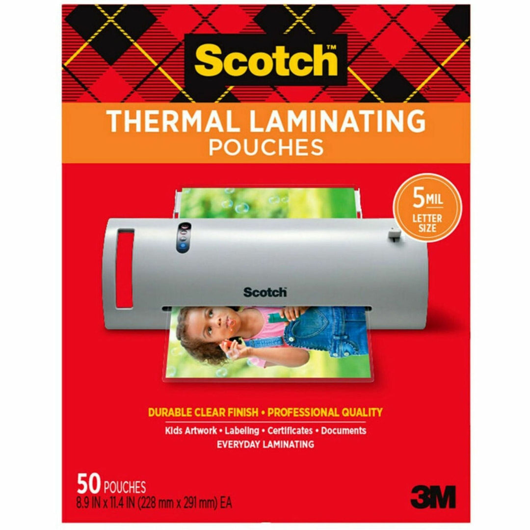 Image of Scotch® Laminating Pouches, 5 Mil, 9" X 11.5", Gloss Clear, 50/pack