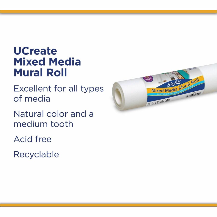 Image of Pacon® Multi Media Art Roll, 36"x10yds, 80 lb, 118g/m2, White