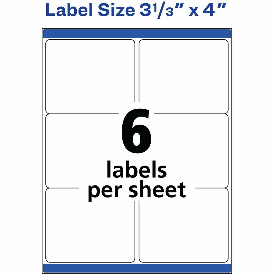 Image of Avery® TrueBlock 95905 Waterproof Labels, 2" x 4" , 500 Total (05523)