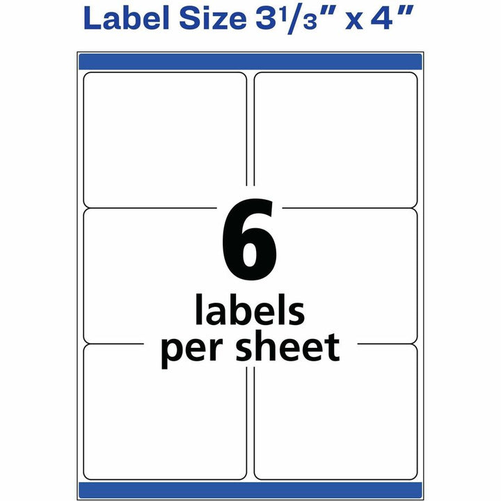 Image of Avery® TrueBlock 95905 Waterproof Labels, 2" x 4" , 500 Total (05523)