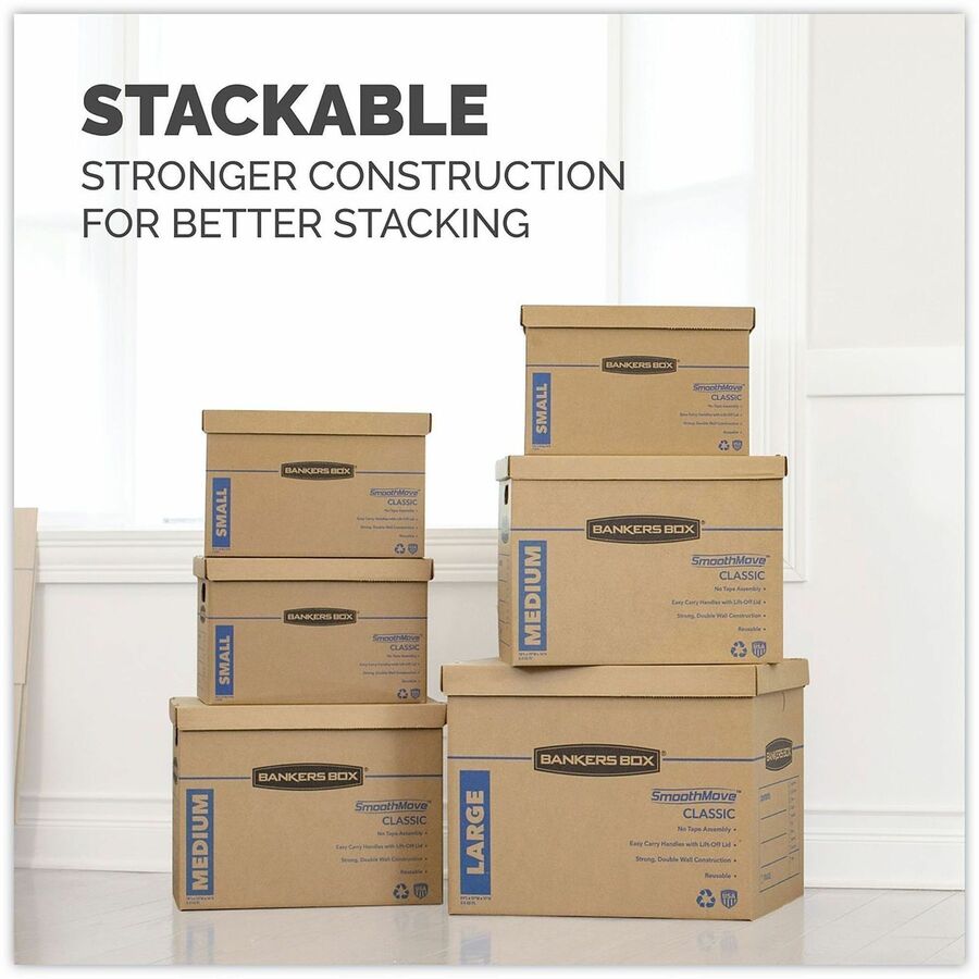 Image of Bankers Box 7714209 SmoothMove Classic Moving Boxes, Small 15pk