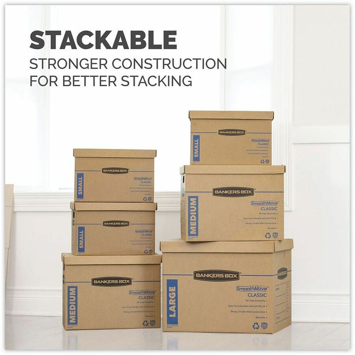 Image of Bankers Box 7714209 SmoothMove Classic Moving Boxes, Small 15pk