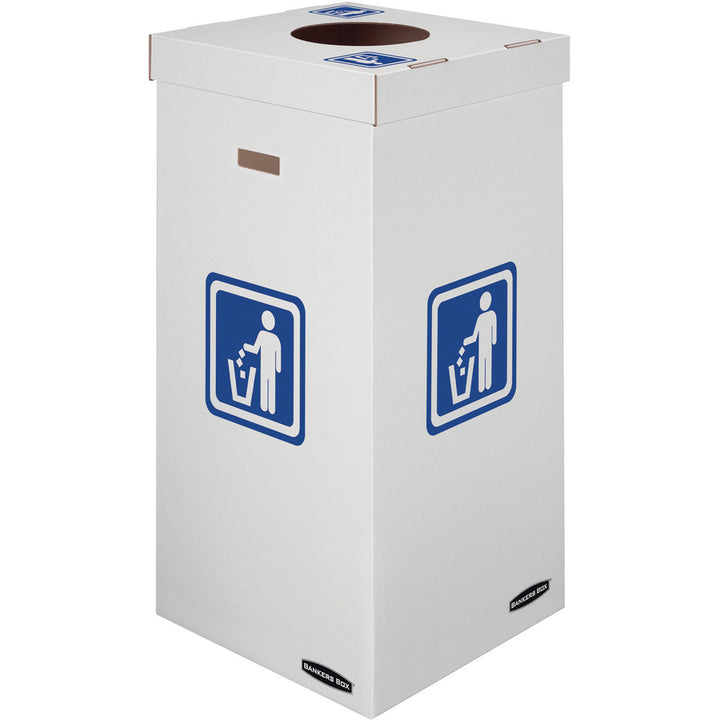 Image of Bankers Box® Waste and Recycling Bins, 50 gal, Corrugated Paper, White, 10/Carton